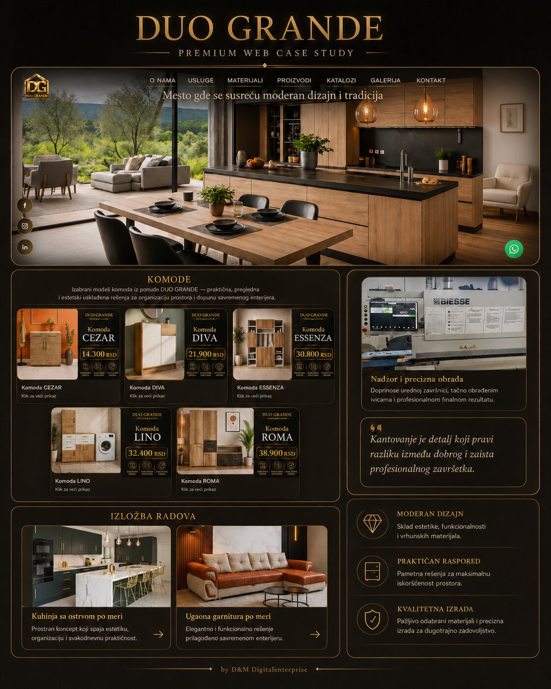 DUO GRANDE premium furniture website preview