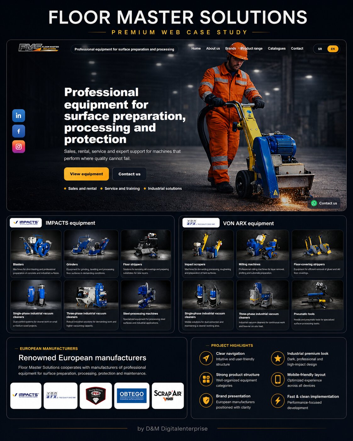 Floor Master Solutions industrial B2B website preview